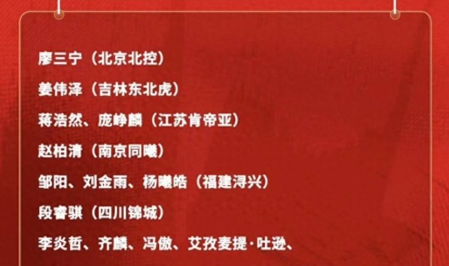 爱游戏app-中国篮协公布男篮19人名单：新疆6人入选！廖三宁在列 王俊杰回归